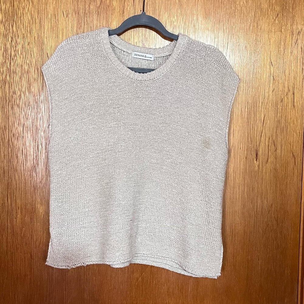 Zenana Outfitters Beige Knit Sweater